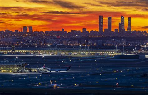 Madrid skyline at sunset, Madrid, Spain | From down to top: … | Flickr