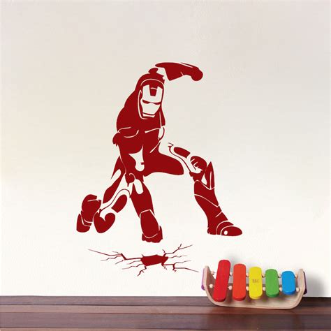 Iron Man Smash Wall Decal Decor _ Ironman Wall Decal _ Iron Man Bedroom ...