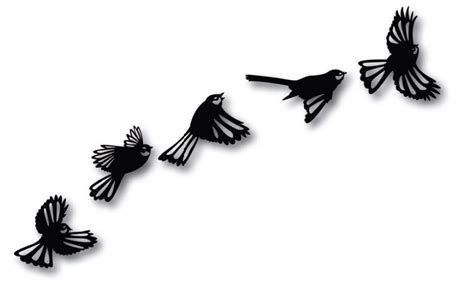 Crystal Ashley Wall Art - Flying Fantails | Fern wall art, Bird stencil, Maori