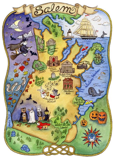 Map of Salem Massachusetts Art Print 11 X 14 - Etsy