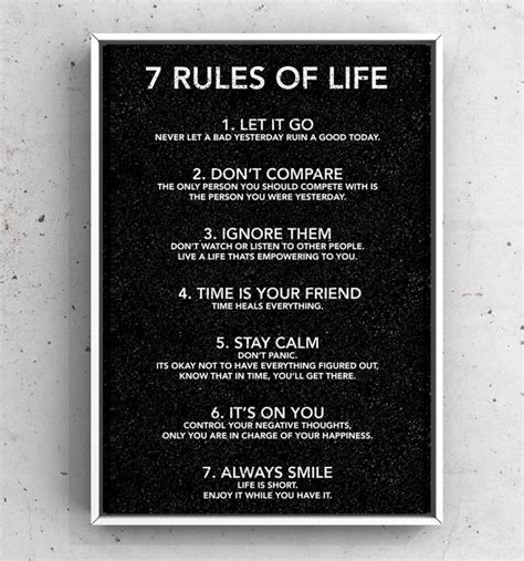 Rules of Life Inspirational Wall Art Motivational Wall Art Sports Posters Motivational Posters ...