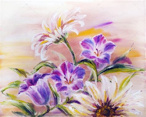 Wildflowers, oil painting on canvas Stock Photo by ©Valenty 30797921