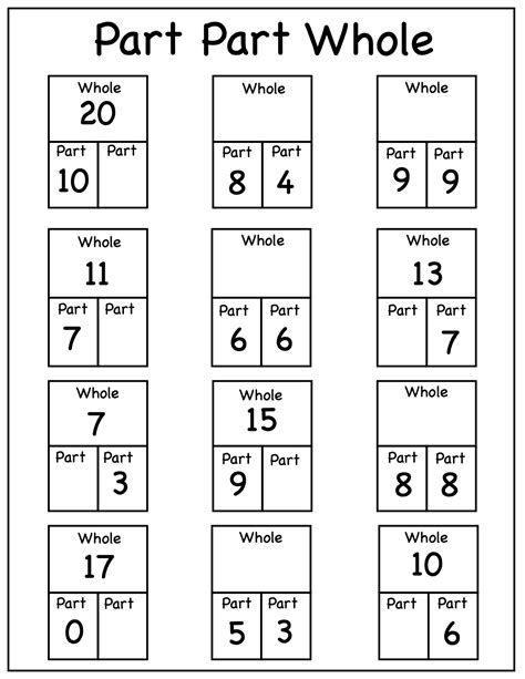 Part Part Whole Worksheet - Abhayjere.com