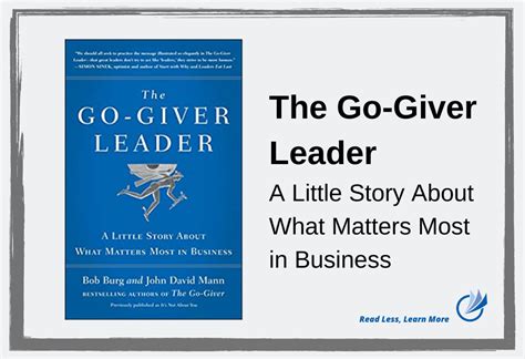 Book Review: The Go-Giver Leader | Soundview Executive Book Summaries