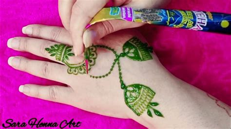 Easy and stylish jhumka mehndi design | jewellery mehndi design for ...