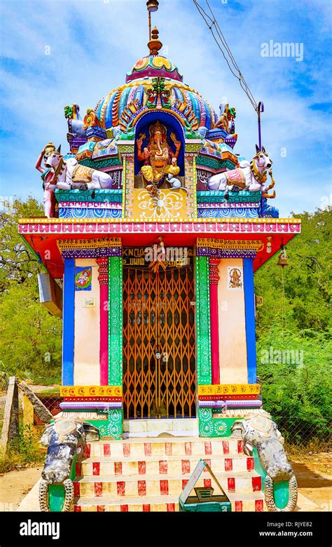 Small Hindu temple in Indian small village Stock Photo - Alamy