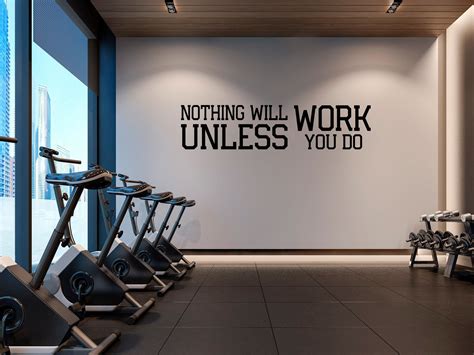 Inspirational Quotes Wall Decal Nothing Will Work Unless You | Etsy in 2020 | Gym wall decal ...