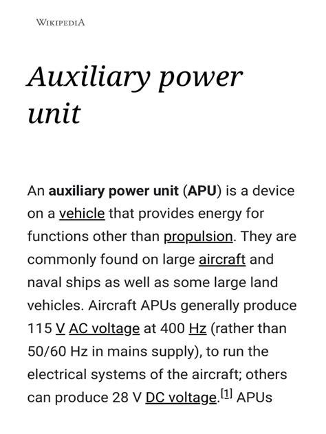 Auxiliary power unit | PDF | Mechanical Engineering | Vehicle Technology