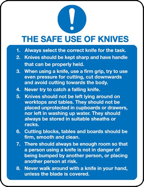 Knife Safety Rules Printable