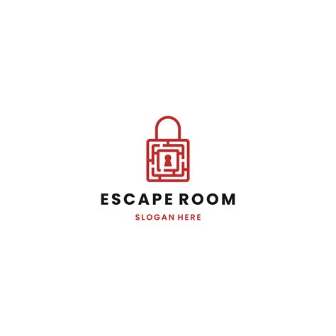 Escape room abstract logo design, escape room combine with pad lock ...