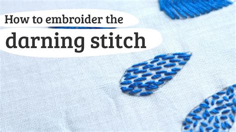 darning stitch - embroidery stitch 94 - YouTube