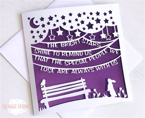 In Loving Memory Paper Cut Card / Sympathy Card / Bereavement Card ...