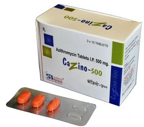 Schwitz Biotech Azithromycin I.P 500 mg Tablets, Rs 630 /box | ID: 16180019488