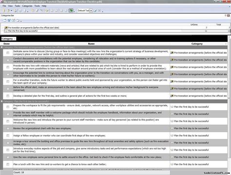 Employee Transition Checklist - To Do List, Organizer, Checklist, PIM ...