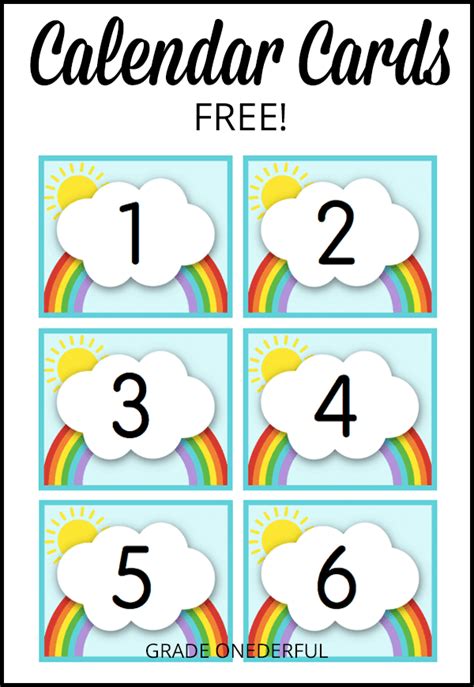 Bright, Cheerful Rainbow Number Cards for Your Classroom » Grade Onederful