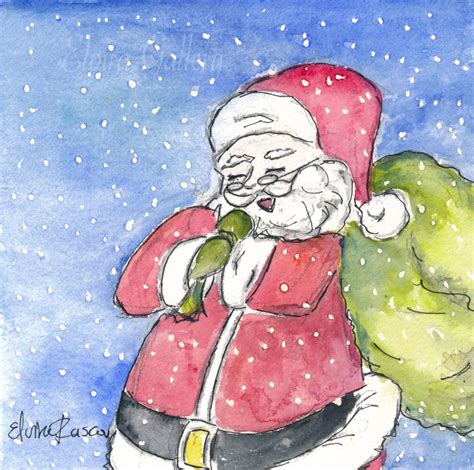 Happy Santa Watercolor Card