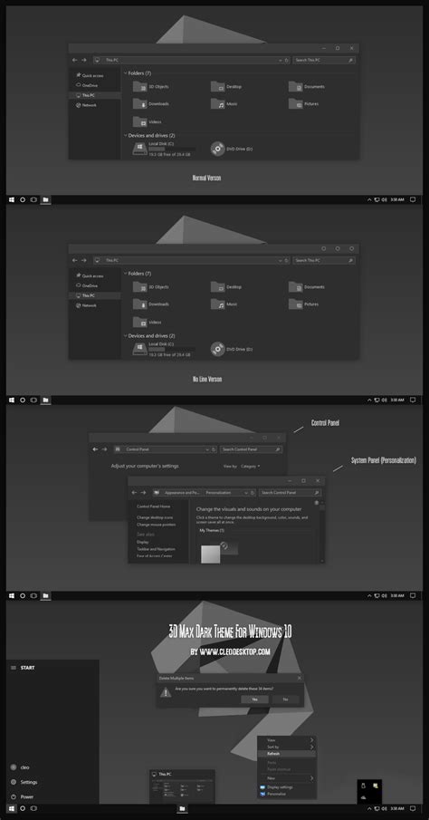 3D Max Dark Theme For Windows 10 - Cleodesktop