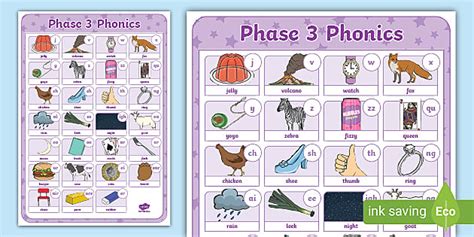 Phase 3 Phonics Large Poster - Phonics Resources - Twinkl