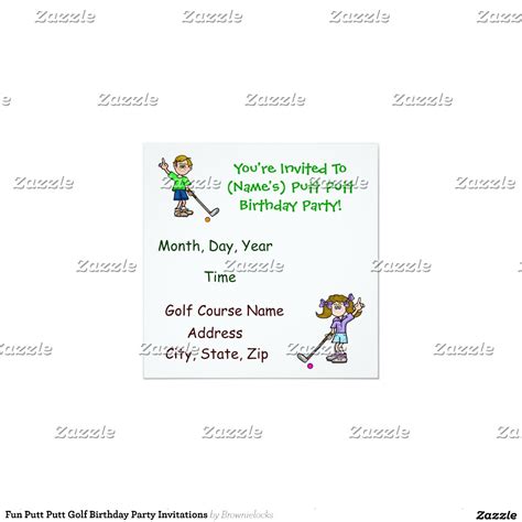 Fun Putt Putt Golf Birthday Party Invitations 13 Cm X 13 Cm Square Invitation Card | Zazzle