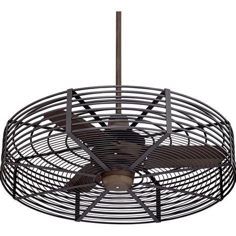 32" Vintage Breeze AC Bronze-Black Cage Ceiling Fan - Style # 21C48 | Caged ceiling fan ...