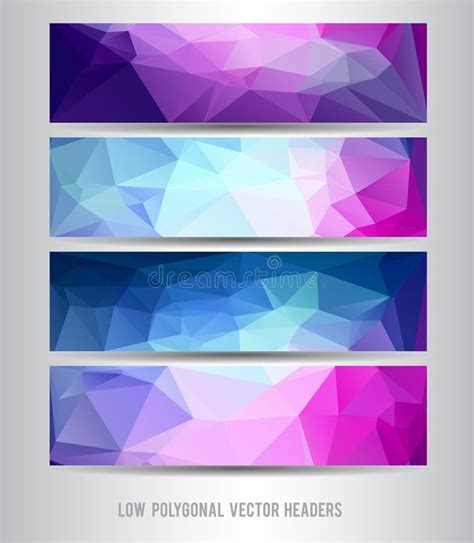 Polygonal Vector Header Set Stock Vector - Illustration of color, polygon: 78789207