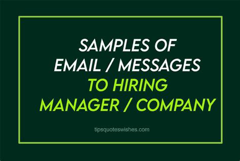 [2024] Catchy And Short Message To Hiring Manager Sample To Stand Out - TipsQuotesWishes