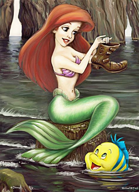 Walt Disney Fan Art - Princess Ariel & Flounder - Walt Disney Characters Fan Art (29650752) - Fanpop