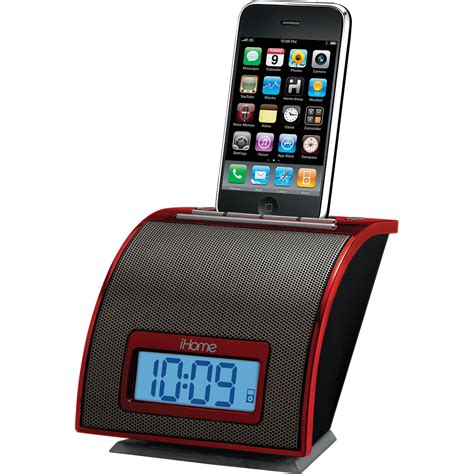 iHome iP11 Spacesaver Alarm Clock for iPod & iPhone (Red)