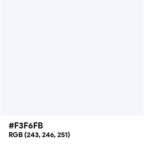 Snow White color hex code is #F3F6FB