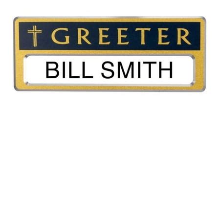 Greeter Name Badge, Personalizeable, for Church Set of 4, with Cross ...