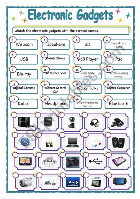 Electronic Gadgets Matching Activity