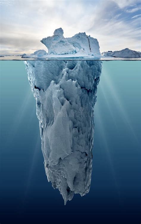 Iceberg With Underwater View Stock Image - Image of background, danger: 61080869