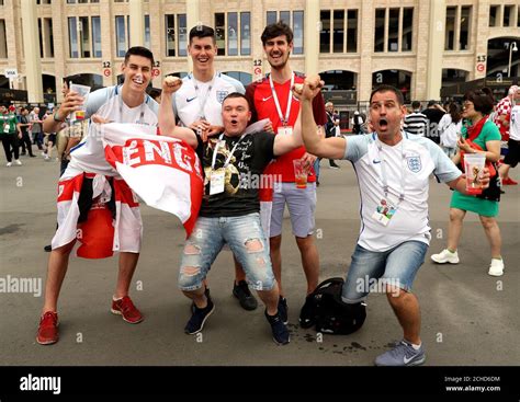 England fans ahead of the FIFA World Cup, Semi Final match at the Luzhniki Stadium, Moscow Stock ...