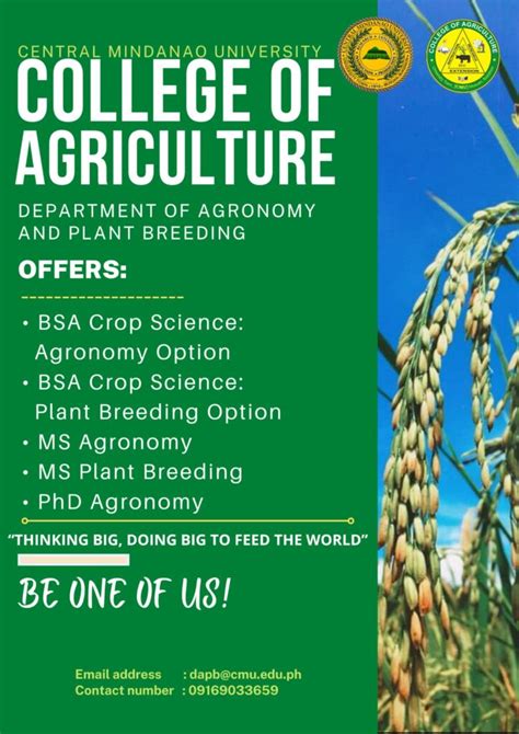 LOOK: College of Agriculture Programs – Central Mindanao University