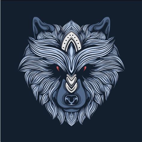 Premium Vector | Silver wolf artwork illustration