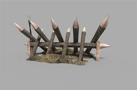 3D asset low poly medieval palisade | CGTrader