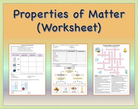 Properties of Matter - Worksheet | Printable and Distance Learning | Made By Teachers