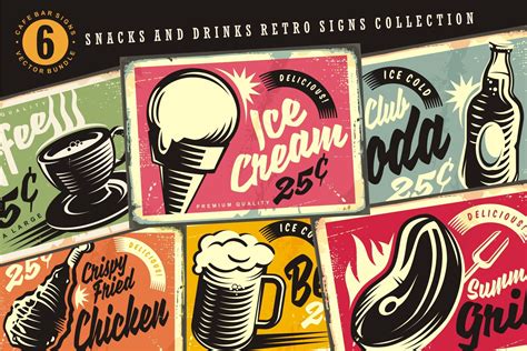 Retro restaurant signs | Creative Market