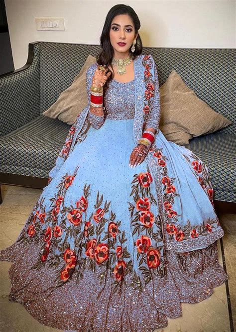 Buy Rakhi Sky blue colour fancy gown at Rs. 1500 online from Fab Funda ...