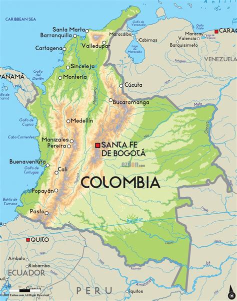 Mapa turístico da Colômbia | Columbia map, Colombia map, South america map