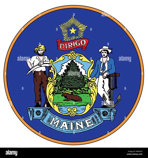 Maine State Seal Stock Vector Image & Art - Alamy