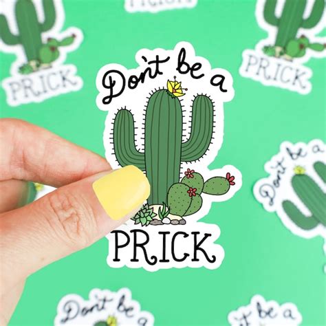 Funny Stickers Don't Be A Prick Cactus Decal Laptop - Etsy Hong Kong