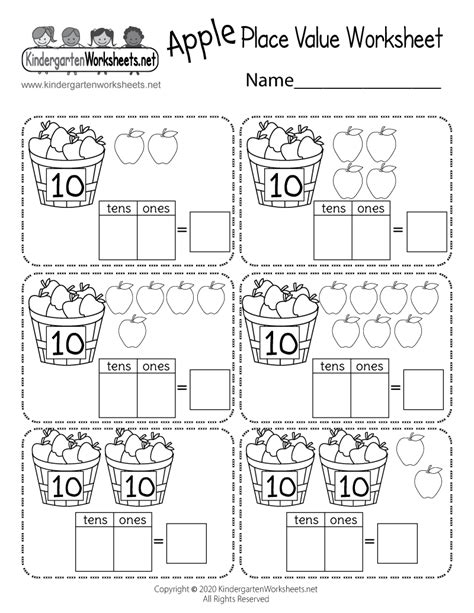 Kids Place Value Worksheet - Free Kindergarten Math Worksheet for Kids