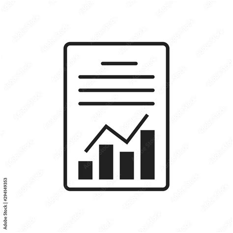 Report or graphic document isolated vector icon with chart. Paper reporting. Paper audit. Stock ...