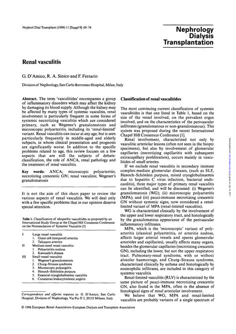 (PDF) Renal vasculitis