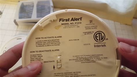 First Alert Smoke Detector Manual P1210