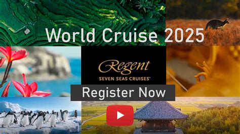 Round The World Flights+Regent World Cruise 2025 Pre-Rego+Four Seasons Private Jet Tours