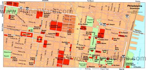 Map of Philadelphia Attractions | PlanetWare | Pennsylvania and ...