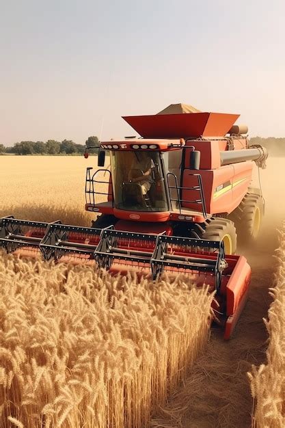 Premium AI Image | wheat harvester machine