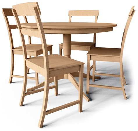 CAD and BIM object - Leksvik Drop Leaf Table and Chairs - IKEA
